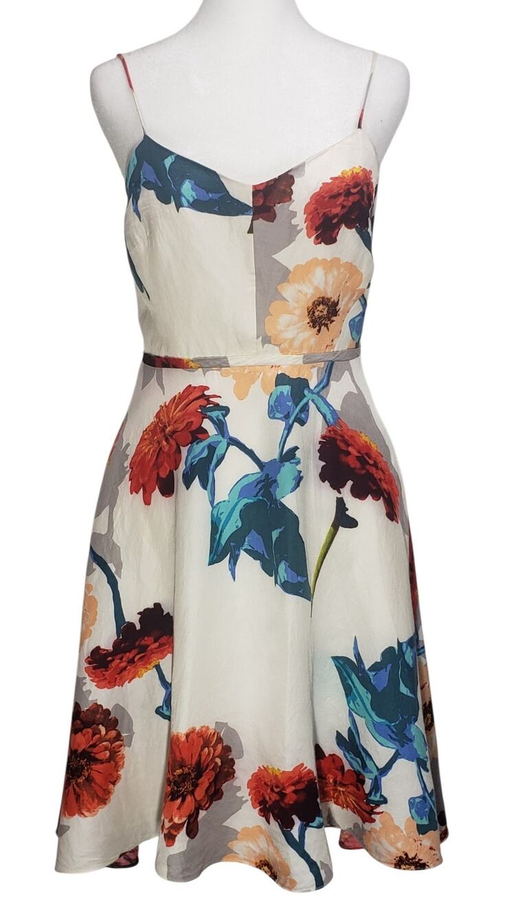 Banana Republic Cottagecore Floral Linen Fit & Flare Dress 4 Pockets Sundress